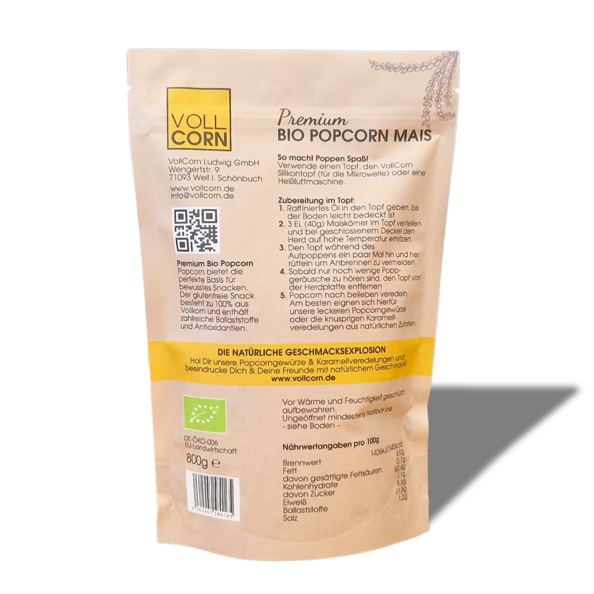 Premium Bio Popcorn Mais - XXL Pack