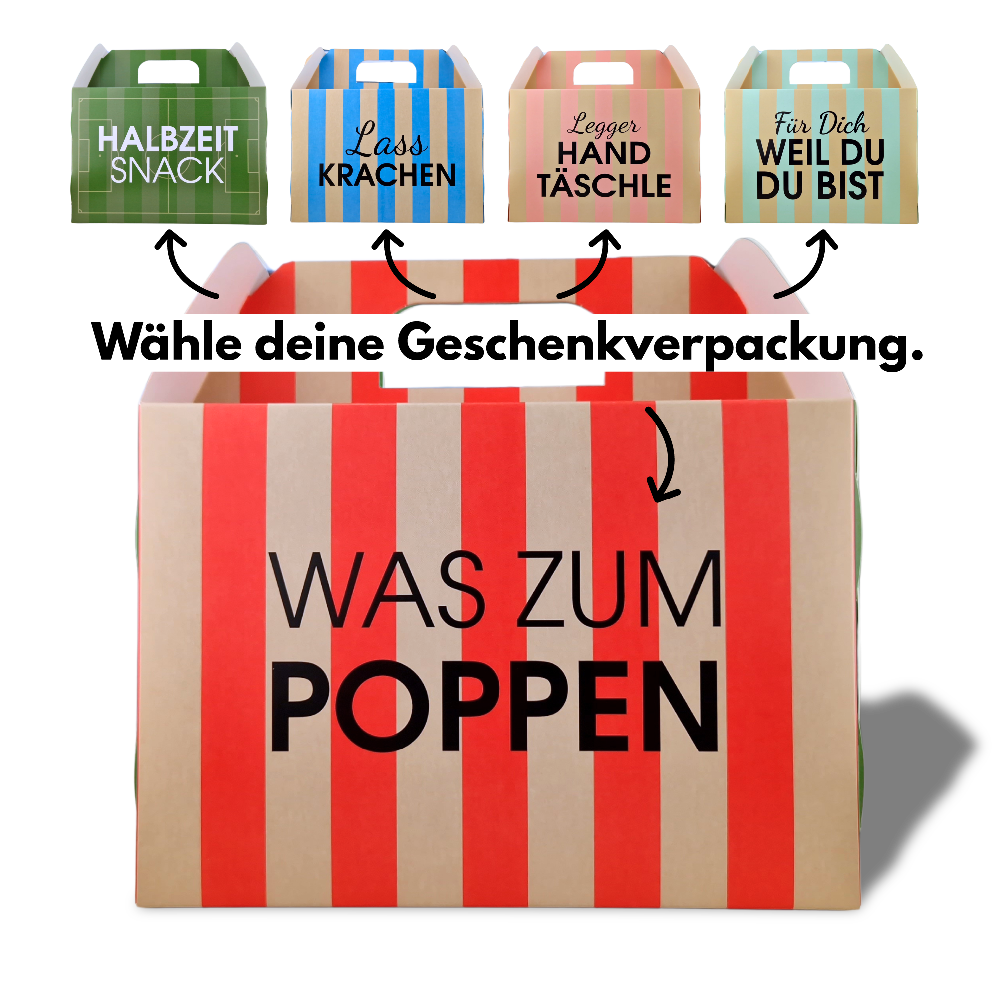 Geschenke Kracher - Wähle eine Geschenktasche aus 5 Designs inkl. Geschenkkarte